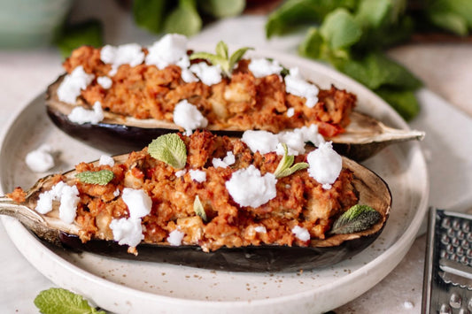 Gefüllt Aubergine – ein proteinreiches Gericht
