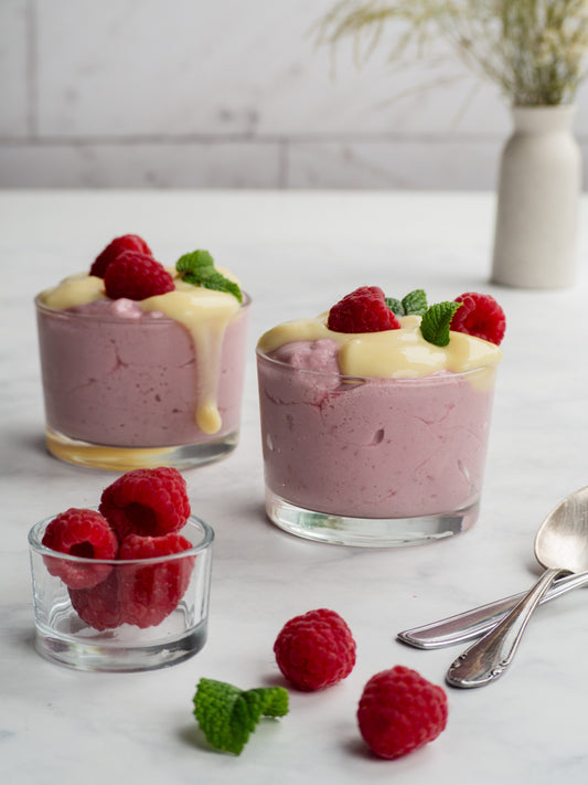 Himbeer-Mousse mit Seidentofu: Veganes Sommerdessert unter 100 kcal
